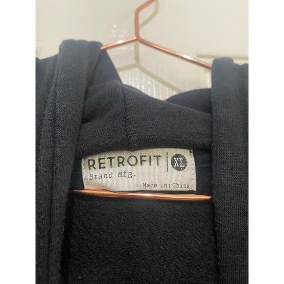 Retrofit Men's Black Waiting On You Long Sleeves Kangaroo Pocket Hoodie Size XL - Picture 4 of 5